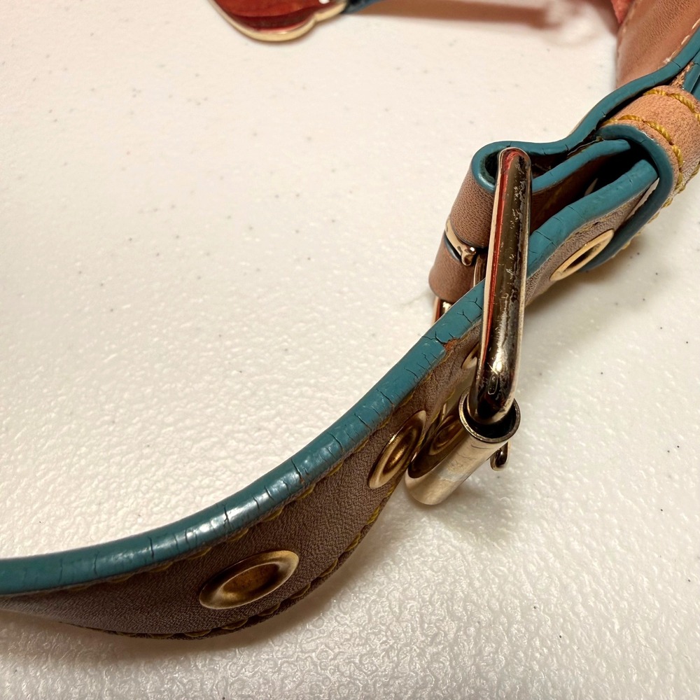 Dooney & Bourke Rainbow Monogram Red Coated Canvas Hobo Bag Y2K Vintage Medium - Picture 13 of 16